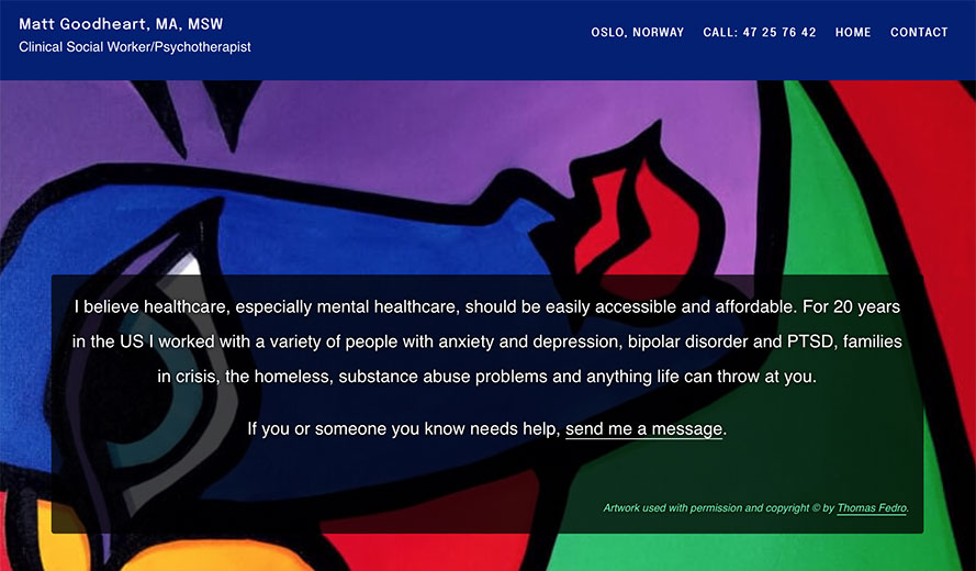 Screenshot of MattGoodheart.com website