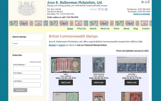 Aron R. Halberstam Philatelists, Ltd.